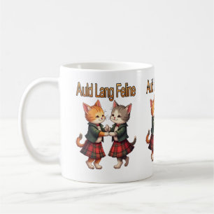 Auld Lang Feline Orange Katter Dansar Ceilidh Kaffemugg