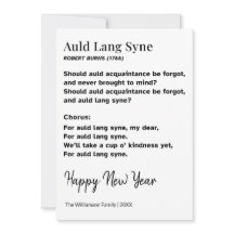 Auld Lang Syne Sångtexter Nyår Personligad