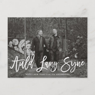 Auld Lang Syne Script Nytt års fotokort Helg Vykort