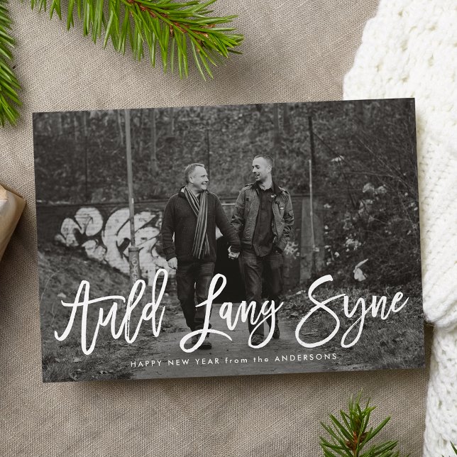 Auld Lang Syne Script | Nytt års fotokort Julkort (Skapare uppladdad)