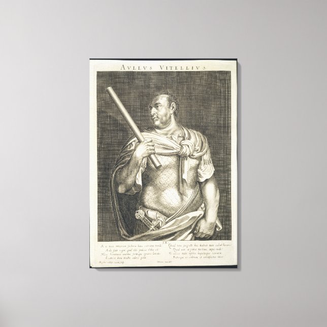 Aullus Vitellius Emperor of Rom 68 AD graverad av Canvastryck (Framsida)