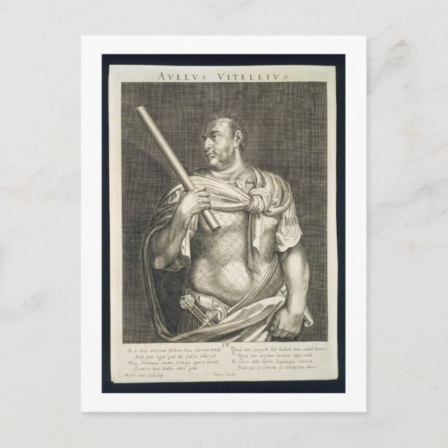 Aullus Vitellius Emperor of Rom 68 AD graverad av Vykort (Framsida)