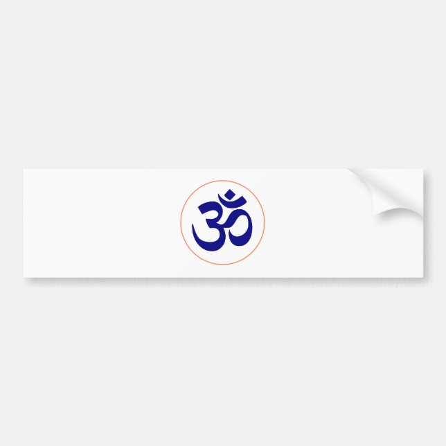 Aum eller Om-symbol (blått med korallringen) Bildekal (Framsidan)