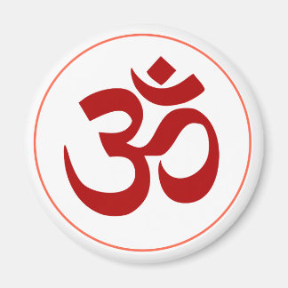 Aum- eller Om-symbol (Mörk röd färg) Magnet