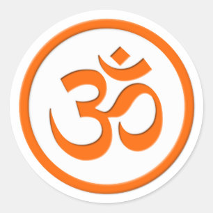 Aum, Om, Ohm Runt Klistermärke
