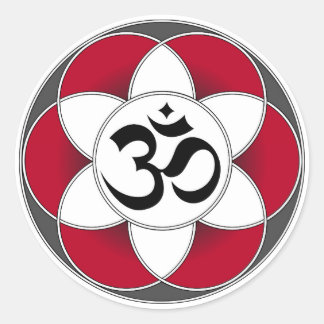 Aum Seed of Life Red Sticker Runt Klistermärke