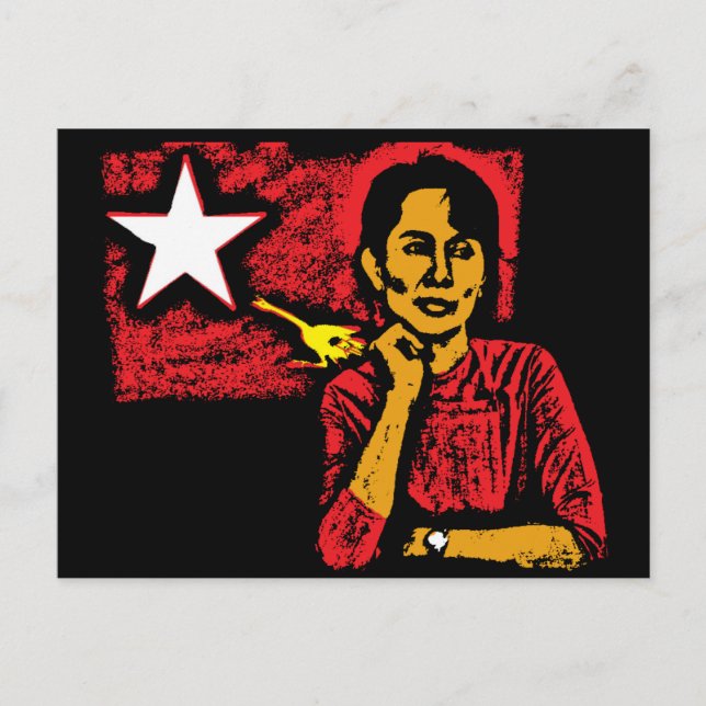Aung San Suu Kyi Vykort (Framsida)
