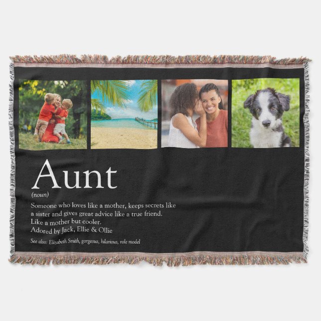 Aunt Auntie Definition Foto Collage Filt (Framsidan)