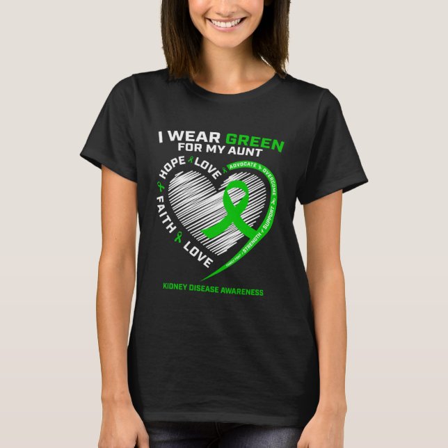 Aunt Kidney Disease  Women Men  Kids Awareness T Shirt (Framsida)