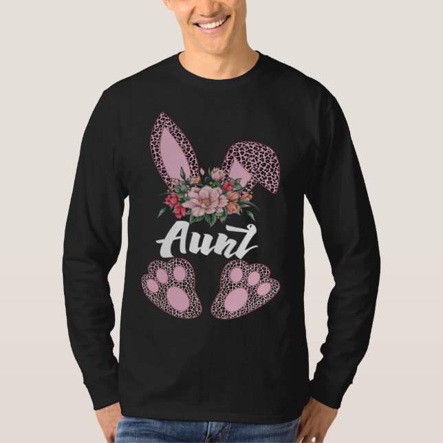 Aunt Leopard Bunny Matching Family Easter Day Part T Shirt (Framsida)