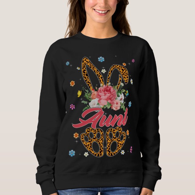 Aunt Leopard Bunny Matching Family Easter Day Part T Shirt (Framsida)