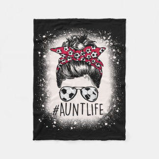 Aunt Life Fotboll Rufsylta Blekade Auties Tjej Mo Fleecefilt