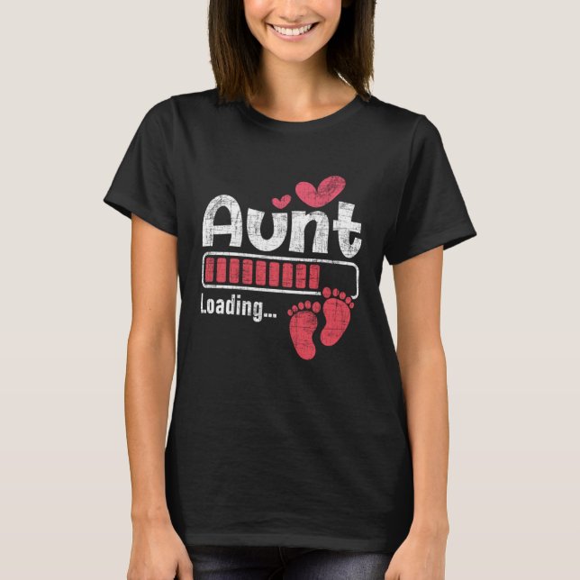 Aunt Loading Pregnancy Announcement New Baby Aunty T Shirt (Framsida)