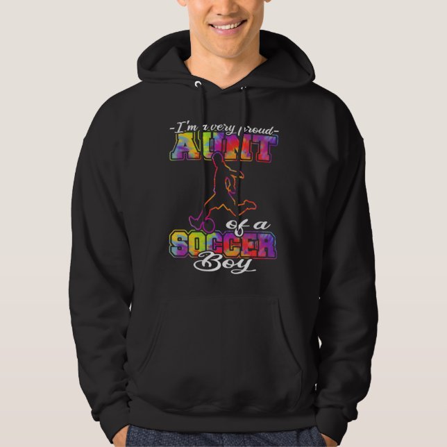 Aunt of a Soccer Boy Soccer Player Soccer Aunt Hoodie (Framsida)