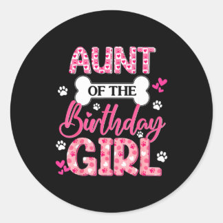 Aunt Of The Birthday Girl Dogs Paw Theme Family Ma Runt Klistermärke