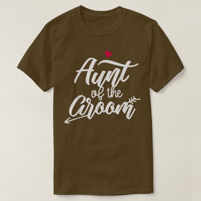 Aunt Of The Groom Arrow Heart Wedding And Bachelor T Shirt (Design framsida)