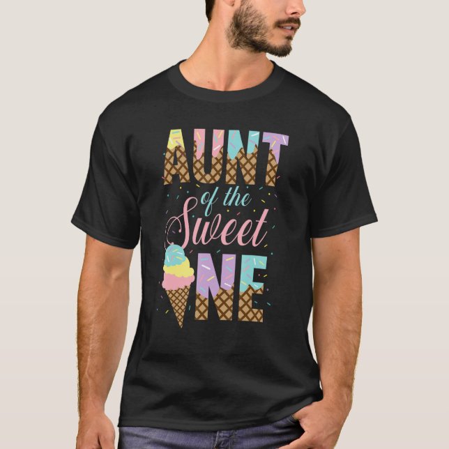 Aunt Of The Sweet One  Ice Cream  Sweetie Girls T Shirt (Framsida)