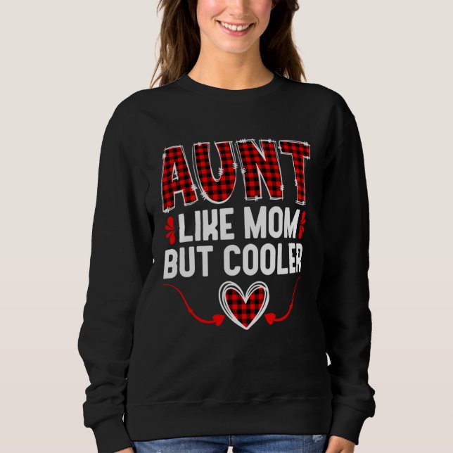 Aunt Retro Red Plaid Promoted To Aunt Mother s Day T Shirt (Framsida)