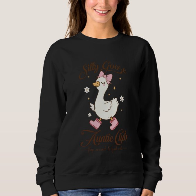 Aunt Silly Goose Auntie Club Coquette Silly Goose  T Shirt (Framsida)