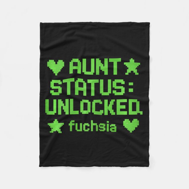 Aunt Status Upplåst Pixel Art Neon Grön Gamer Nej Fleecefilt (Framsidan)