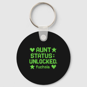 Aunt Status Upplåst Pixel Art Neon Grön Gamer Nej Nyckelring