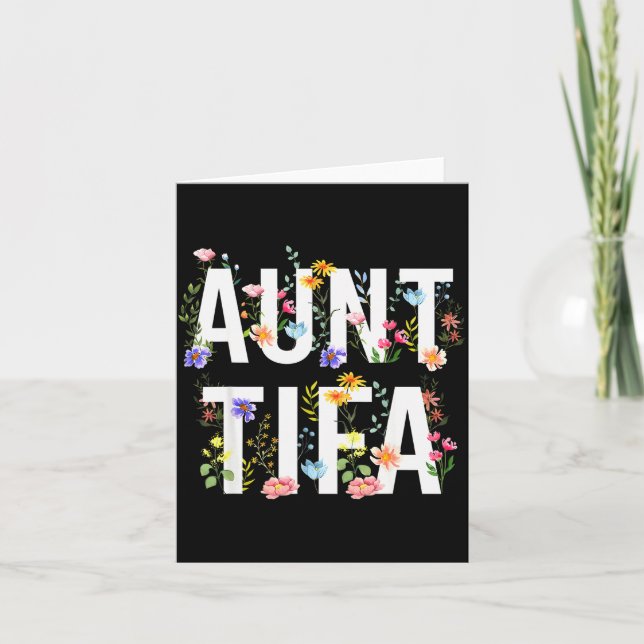 Aunt Tifa - Retro Wildflowers Floral Feminist Mom  Kort (Framsida)