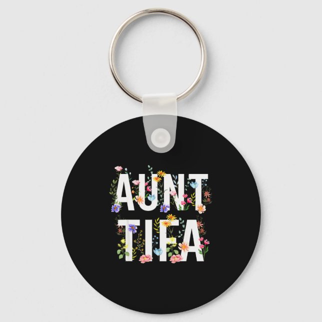 Aunt Tifa - Retro Wildflowers Floral Feminist Mom  Nyckelring (Framsida)