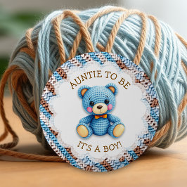 Aunt To Be | Crochet Teddy Bear Baby Shower  Knapp