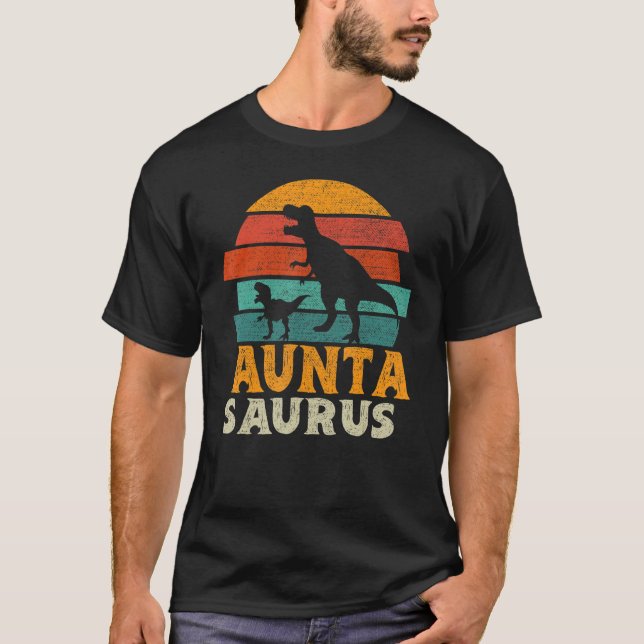 Auntasaurus T rex Dinosaur Auntie Saurus Family Mo T Shirt (Framsida)