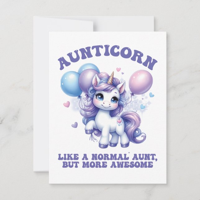 Aunticorn Coola Auntie Julkort (Framsida)