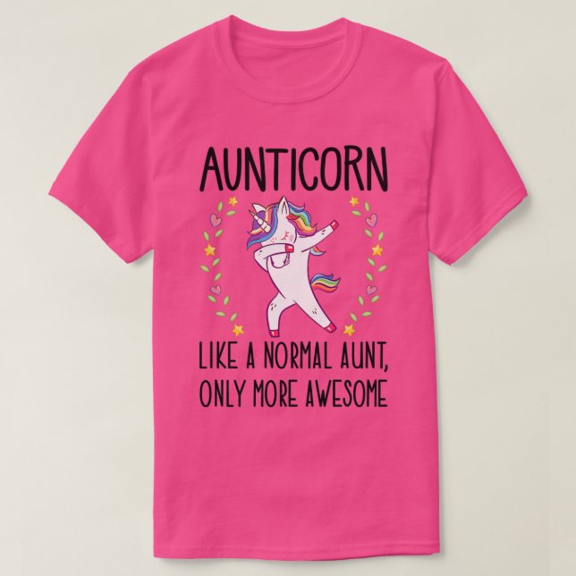 Aunticorn Dabbing Unicorn Moster Gift for Auntie T Shirt (Design framsida)
