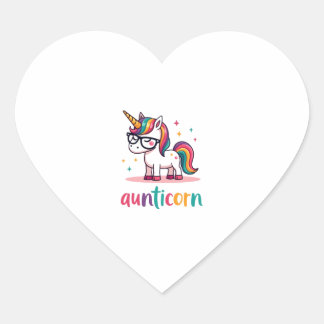 Aunticorn Faster Dabbar Enhörning Faster Faster Je Hjärtformat Klistermärke