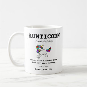 Aunticorn Moster Definition Unicorn Typography Kaffemugg