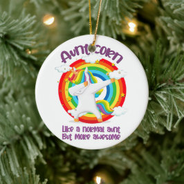 Aunticorn som ett normalt Moster men mer Fantastis Julgransprydnad Keramik