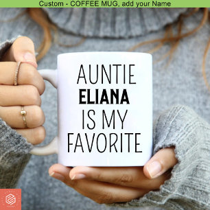 Auntie är min favoritskötare Tack för babykläder Kaffemugg