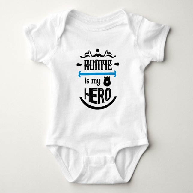Auntie är min hjälte Baby Body T Shirt (Framsida)