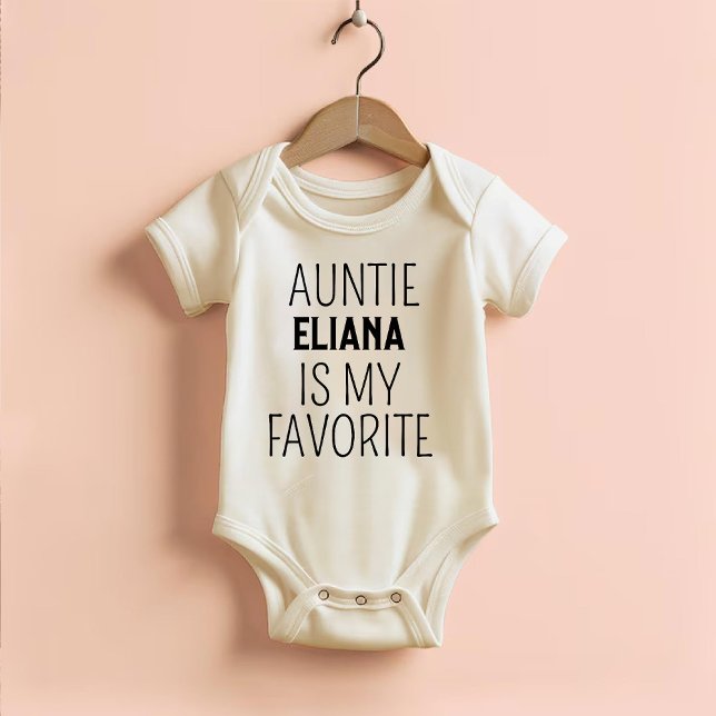 Auntie är mitt favoritfina Trendig Könsneutralt T Shirt (Auntie Is My Favorite Funny Trendy ﻿Gender Neutral Baby Bodysuit)