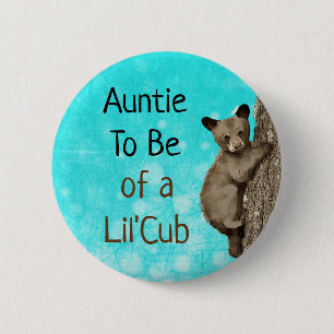 Auntie att vara av en liten Unge Baby Shower Knapp