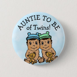Auntie att vara av Twillingar, Hispanic Baby Showe Knapp