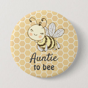 Auntie att vara Moster Gult Bumblebee Bee Baby Sho Knapp