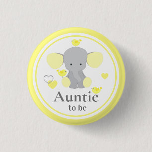 Auntie att vara Pojke Flickdusch Elephant Knapp