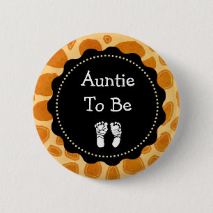 Auntie att vara Zebra tryck Baby Shower Knapp
