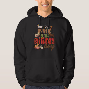 Auntie Barn Animals Farm Land Birthday Crew Hoodie