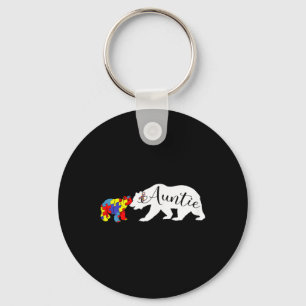 Auntie Bear Autism Awareness Month Women Niec Nyckelring