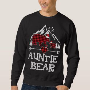 Auntie Bear jul jul Pajama Red Play Buffalo Fam Lång Ärmad Tröja