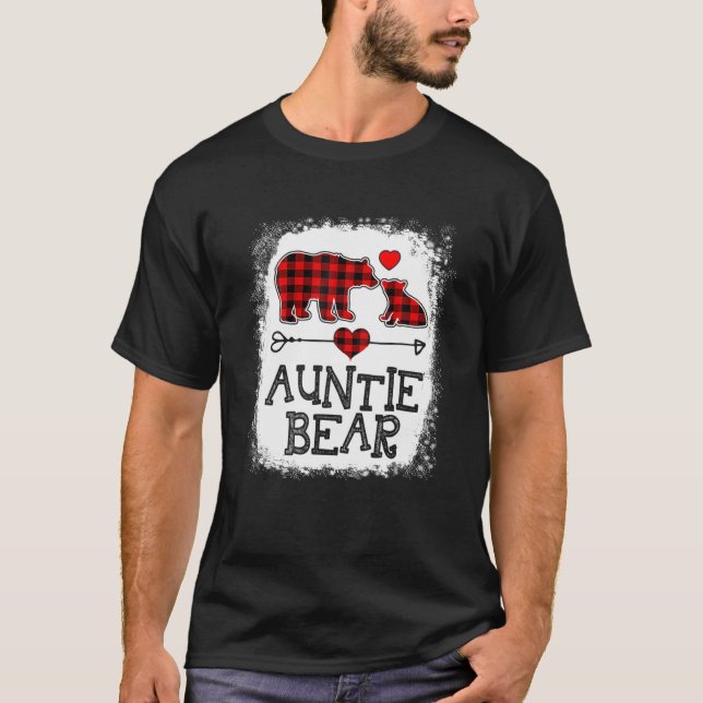 Auntie Bear jul jul Pajama Red Play Buffalo Fam T Shirt (Framsida)