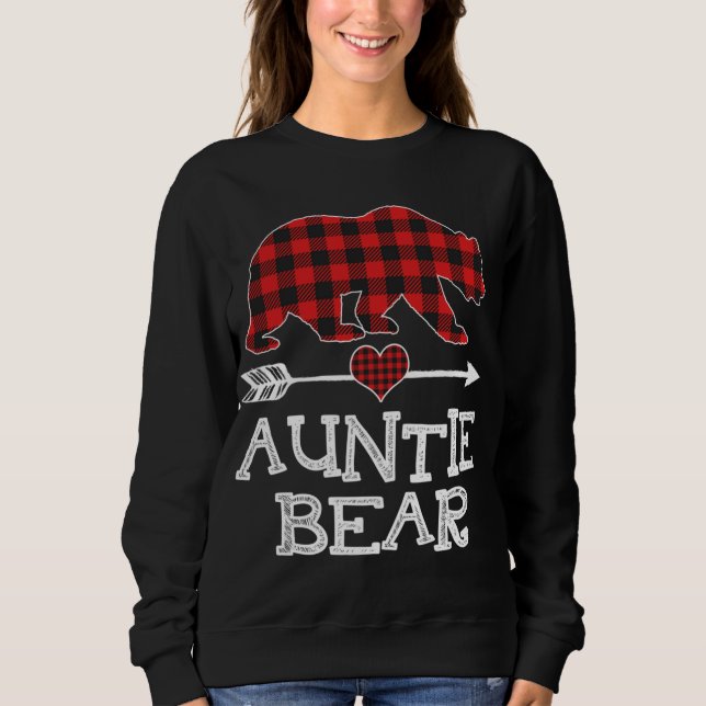 Auntie Bear jul jul Pajama Red Play Buffalo Fam T Shirt (Framsida)
