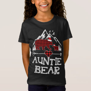 Auntie Bear jul jul Pajama Red Play Buffalo Fam T Shirt