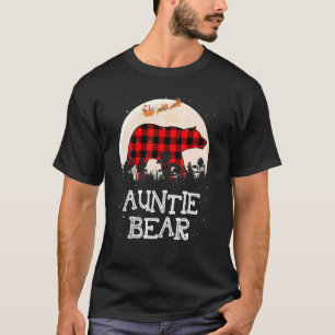 Auntie Bear jul jul Pajama Red Play Buffalo Fam T Shirt