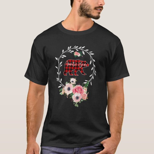 Auntie Bear Julafton Familjens jul Pajama Red Play T Shirt (Framsida)